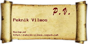 Peknik Vilmos névjegykártya