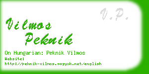 vilmos peknik business card